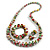 Multicoloured Wooden Bead Long Necklace, Drop Earrings, Flex Bracelet Set - 80cm Long - view 9