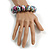Multicoloured Wooden Bead Long Necklace, Drop Earrings, Flex Bracelet Set - 80cm Long - view 4