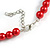 8mm Red Glass Bead Choker Necklace & Drop Earrings Set - 37cm L/ 5cm Ext - view 7