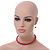 8mm Red Glass Bead Choker Necklace & Drop Earrings Set - 37cm L/ 5cm Ext - view 2
