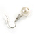 2 Strand Layered Light Cream Graduated Glass Bead Necklace and Drop Earrings Set - 50cm L/ 4cm Ext - view 7