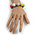 Multicoloured Wood and Silver Acrylic Bead Necklace, Earrings, Bracelet Set - 70cm Long - view 3