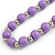 Lilac Wood and Silver Acrylic Bead Necklace, Earrings, Bracelet Set - 70cm Long - view 7