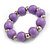 Lilac Wood and Silver Acrylic Bead Necklace, Earrings, Bracelet Set - 70cm Long - view 6