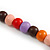 Multicoloured Wooden Bead with Bow Long Necklace, Bracelet and Drop Earrings Set - 80cm Long - view 10