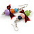Multicoloured Wooden Bead with Bow Long Necklace, Bracelet and Drop Earrings Set - 80cm Long - view 7