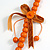 Orange Wooden Bead with Bow Long Necklace, Bracelet and Drop Earrings - 80cm Long - view 7