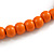 Orange Wooden Bead with Bow Long Necklace, Bracelet and Drop Earrings - 80cm Long - view 8
