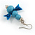 Light Blue Wooden Bead with Bow Long Necklace, Bracelet and Drop Earrings - 80cm Long - view 9
