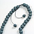 Grey Wooden Bead with Bow Long Necklace, Bracelet and Drop Earrings - 80cm Long - view 9
