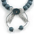 Grey Wooden Bead with Bow Long Necklace, Bracelet and Drop Earrings - 80cm Long - view 10