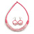 Ethnic Handmade Semiprecious Stone with Cotton Cord Necklace, Bracelet and Hoop Earrings Set In Light Pink- 56cm L - view 7