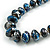 Blue/ Black/ White/ Silver Wooden Bead Long Necklace, Drop Earrings, Flex Bracelet Set - 80cm Long - view 7