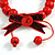 Red Wooden Bead with Bow Long Necklace, Bracelet and Drop Earrings - 80cm Long - view 10