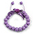 Lilac Wooden Bead with Bow Long Necklace, Bracelet and Drop Earrings - 80cm Long - view 9