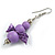 Lilac Wooden Bead with Bow Long Necklace, Bracelet and Drop Earrings - 80cm Long - view 6