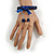Dark Blue Wooden Bead with Bow Long Necklace, Bracelet and Drop Earrings - 80cm Long - view 6