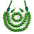 Chunky Green Long Wooden Bead Necklace, Flex Bracelet and Drop Earrings Set - 90cm Long - view 3