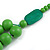 Chunky Green Long Wooden Bead Necklace, Flex Bracelet and Drop Earrings Set - 90cm Long - view 8