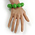 Chunky Green Long Wooden Bead Necklace, Flex Bracelet and Drop Earrings Set - 90cm Long - view 5