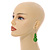 Chunky Green Long Wooden Bead Necklace, Flex Bracelet and Drop Earrings Set - 90cm Long - view 4