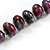 Purple/ Black/ Red/ Silver Wooden Bead Long Necklace, Drop Earrings, Flex Bracelet Set - 80cm Long - view 10