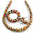 Multicoloured Wooden Bead Long Necklace, Drop Earrings, Flex Bracelet Set - 80cm Long - view 2