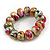 Multicoloured Wooden Bead Long Necklace, Drop Earrings, Flex Bracelet Set - 80cm Long - view 7