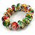 Multicoloured Wooden Bead Long Necklace, Drop Earrings, Flex Bracelet Set - 80cm Long - view 7