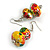 Multicoloured Wooden Bead Long Necklace, Drop Earrings, Flex Bracelet Set - 80cm Long - view 5