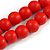 Chunky Red Long Wooden Bead Necklace, Flex Bracelet and Drop Earrings Set - 90cm Long - view 8