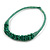 Ethnic Handmade Semiprecious Stone with Cotton Cord Necklace, Bracelet and Hoop Earrings Set In Green - 56cm L - view 9