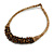 Ethnic Handmade Semiprecious Stone with Cotton Cord Necklace, Bracelet and Hoop Earrings Set In Brown/ Beige - 56cm L - view 9
