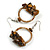 Ethnic Handmade Semiprecious Stone with Cotton Cord Necklace, Bracelet and Hoop Earrings Set In Brown/ Beige - 56cm L - view 12