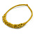Ethnic Handmade Semiprecious Stone with Cotton Cord Necklace, Bracelet and Hoop Earrings Set In Yellow - 56cm L - view 9