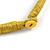 Ethnic Handmade Semiprecious Stone with Cotton Cord Necklace, Bracelet and Hoop Earrings Set In Yellow - 56cm L - view 10