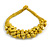 Ethnic Handmade Semiprecious Stone with Cotton Cord Necklace, Bracelet and Hoop Earrings Set In Yellow - 56cm L - view 11