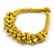 Ethnic Handmade Semiprecious Stone with Cotton Cord Necklace, Bracelet and Hoop Earrings Set In Yellow - 56cm L - view 7