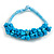 Ethnic Handmade Turquoise Stone with Cotton Cord Necklace, Bracelet and Hoop Earrings Set - 56cm L - view 7