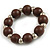Dark Brown Wood and Silver Acrylic Bead Necklace, Earrings, Bracelet Set - 70cm Long - view 10