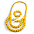 Chunky Yellow Long Wooden Bead Necklace, Flex Bracelet and Drop Earrings Set - 90cm Long - view 2