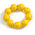 Chunky Yellow Long Wooden Bead Necklace, Flex Bracelet and Drop Earrings Set - 90cm Long - view 6