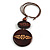 Long Brown Cord Wooden Pendant with Floral Motif, Drop Earrings and Cuff Bangle Set in Brown - 76cm L/ M Size Bangle - view 8