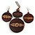 Long Brown Cord Wooden Pendant with Floral Motif, Drop Earrings and Cuff Bangle Set in Brown - 76cm L/ M Size Bangle - view 4