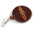 Long Brown Cord Wooden Pendant with Floral Motif, Drop Earrings and Cuff Bangle Set in Brown - 76cm L/ M Size Bangle - view 11