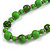 Long Wood Bead Necklace and Earring Set with Animal Print in Green/ 80cm L - view 5