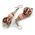 Long Wood Bead Necklace and Earring Set with Animal Print in Pastel Pink/ 80cm L - view 8