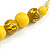 Chunky Wood Bead Cord Necklace and Earring Set with Animal Print in Yellow/ 76cm L - view 10