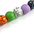Chunky Wood Bead Cord Necklace and Earring Set with Animal Print in Multicoloured/ 76cm L - view 9