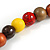 Chunky Wood Bead Cord Necklace and Earring Set with Animal Print in Multicoloured/ 76cm L - view 10